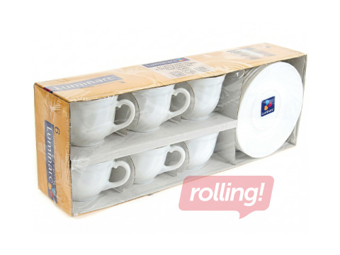 Coffee set Luminarc Trianon, tempered glass, white, for 6 persons