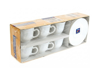 Кофейный сервиз Luminarc Trianon, закаленное стекло, белый, на 6 персон