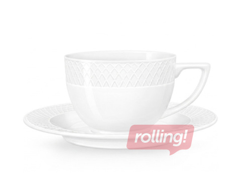 Кружка Wilmax New Diamond Julia, с блюдцем, фарфор, 170мл