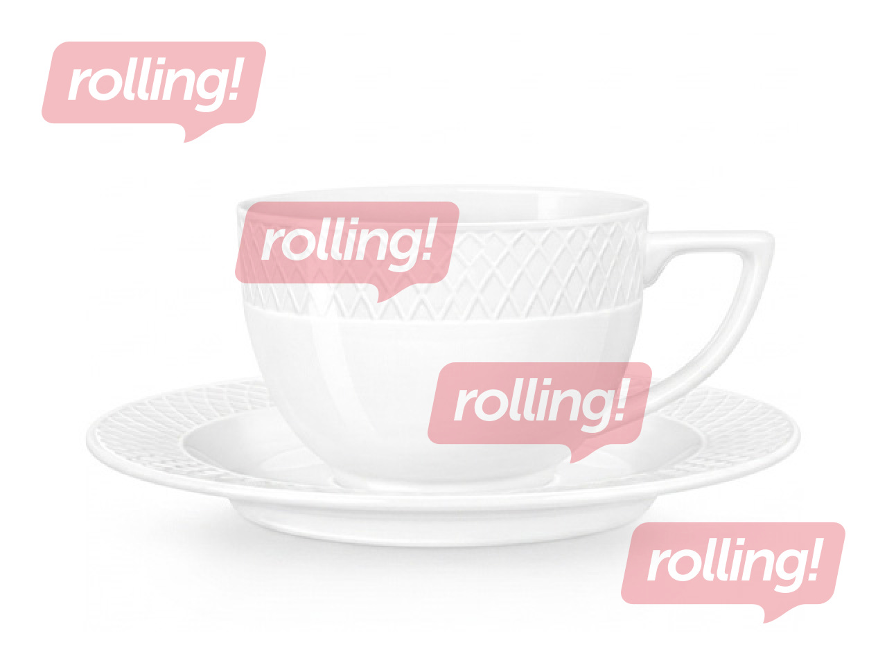 Кружка Wilmax New Diamond Julia, с блюдцем, фарфор, 170мл