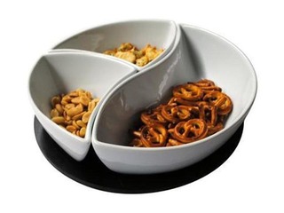 Serving dish Toro, 3 parts wooden tray, Ø24x7.5cm