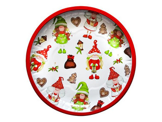 Tray Toro Christmas Gnomes, Metal, Ø26cm