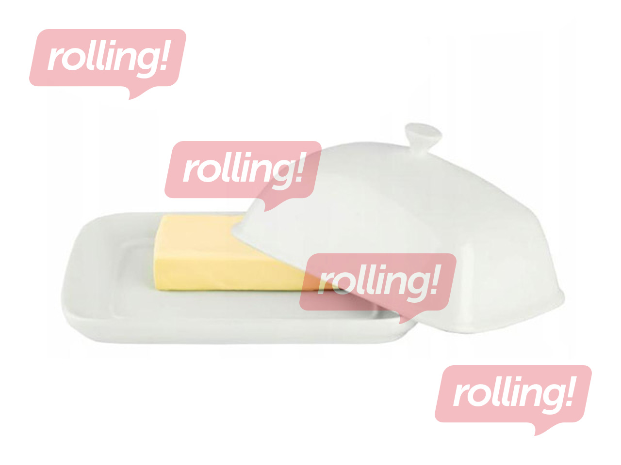 Sviesta trauks Prymus-AGD, porcelāna, balts, 18×14×10cm