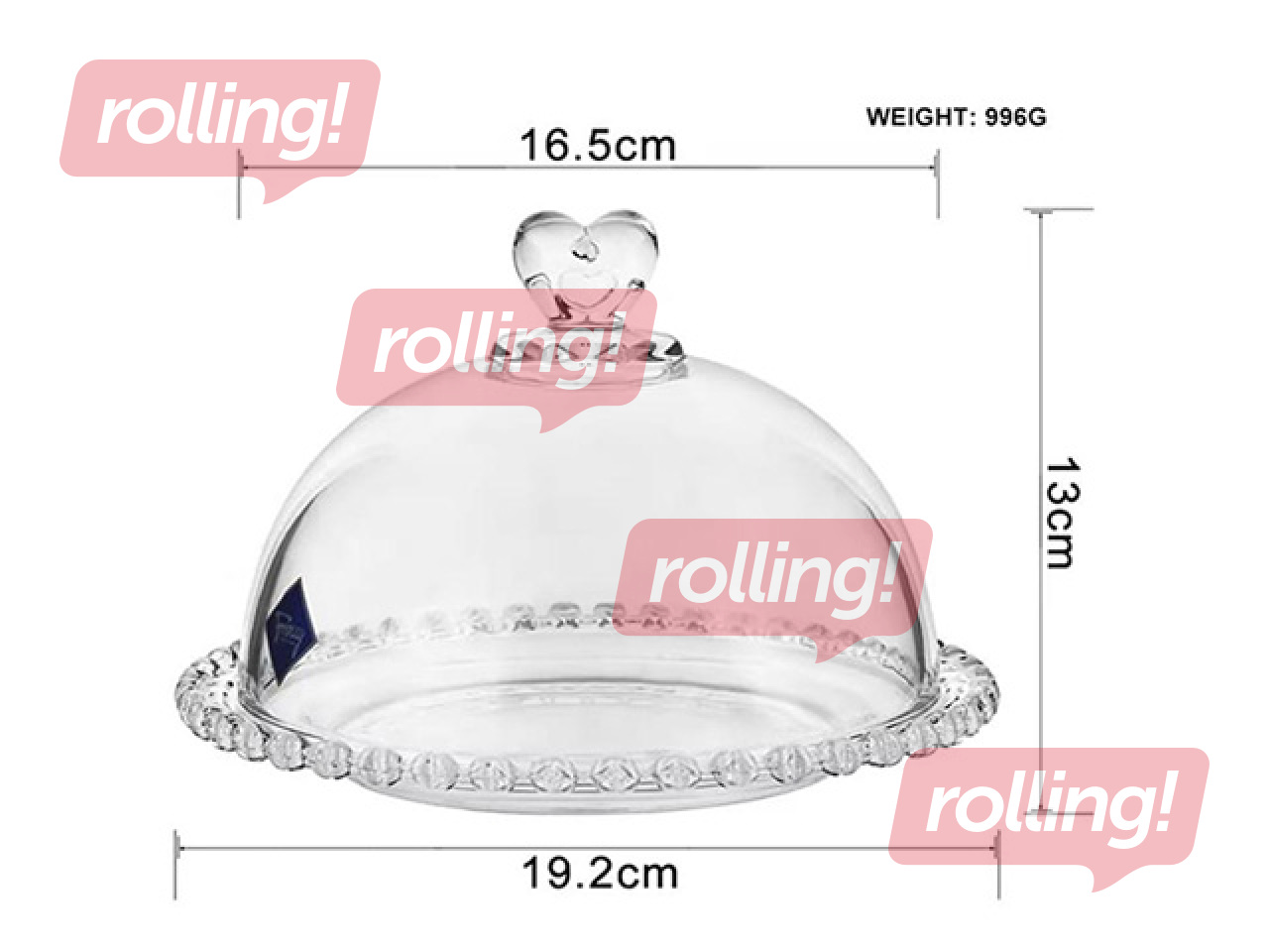 Блюдо для сервировки Prymus-AGD, с крышкой, стекло, 19см