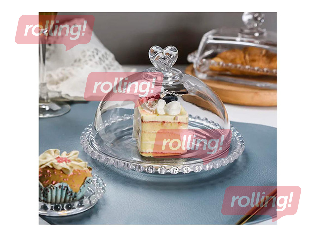 Servēšanas trauks Prymus-AGD, ar vāku, stikla, 19cm