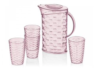 Dzērienu komplekts Rattan, dažādas krāsas, plastmasas, 4 personām