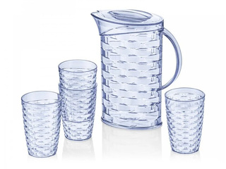 Dzērienu komplekts Rattan, dažādas krāsas, plastmasas, 4 personām