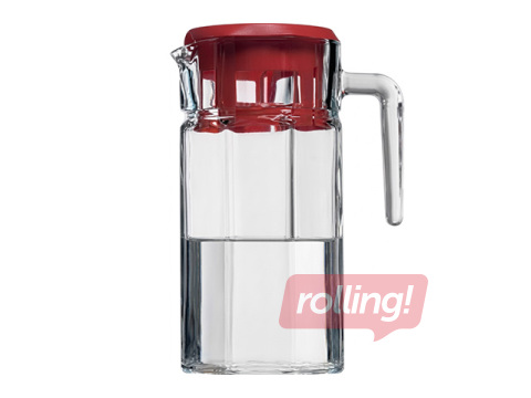 Juice jug Kosem, glass, clear, with plastic lid, 1.5l