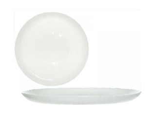 Dessert plate Ammonite, glass, 19cm, white