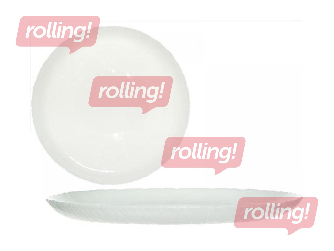 Šķīvis Ammonite, deserta, stikla, balts, 19cm