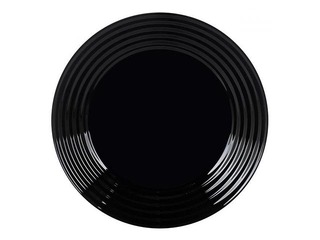 Šķīvis Harena, pusdienu, stikla, melns, 25cm