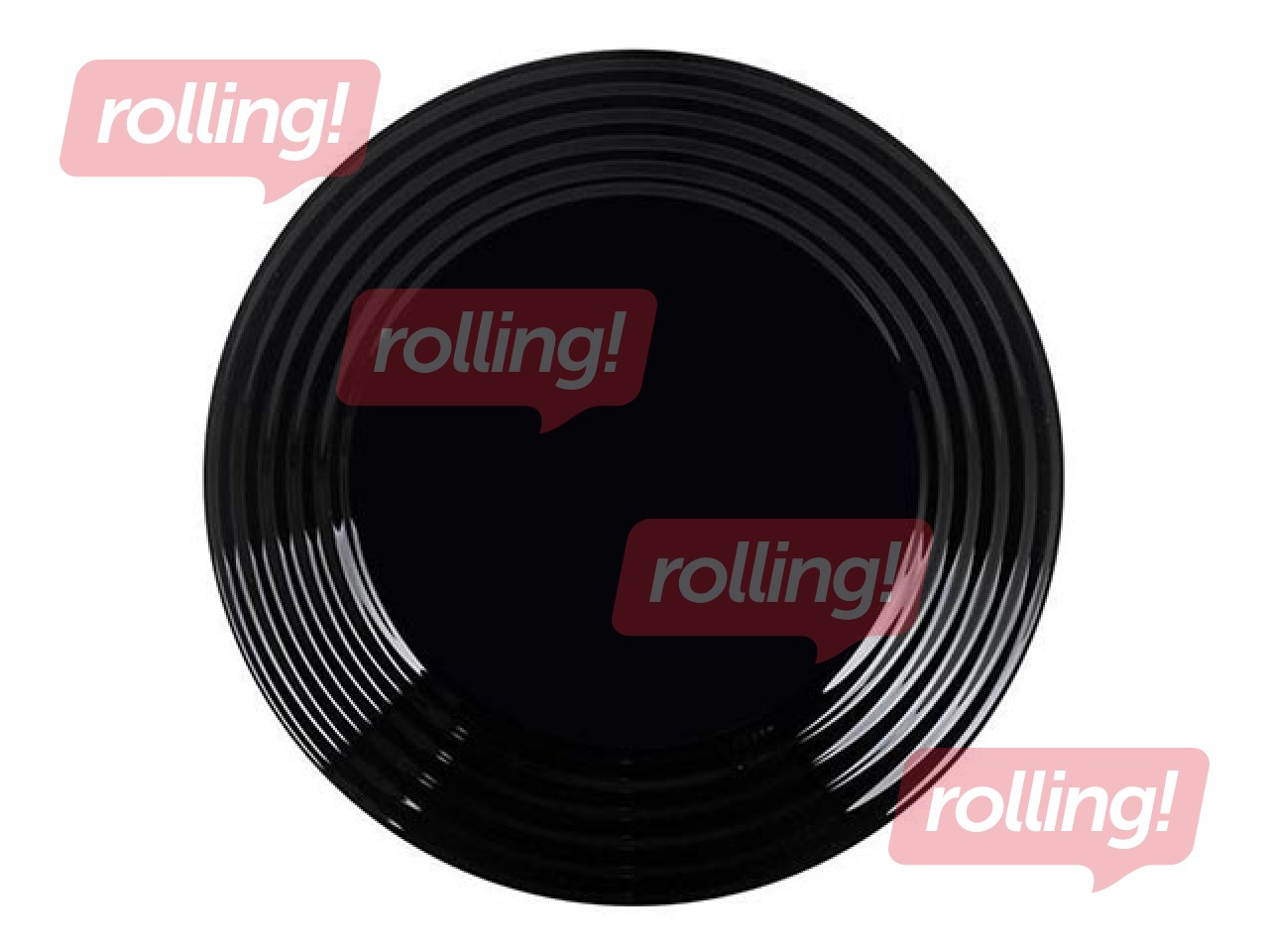 Šķīvis Harena, pusdienu, stikla, melns, 25cm