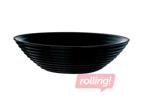 Salad bowl Harena, glass, 27cm, 3.1l , black