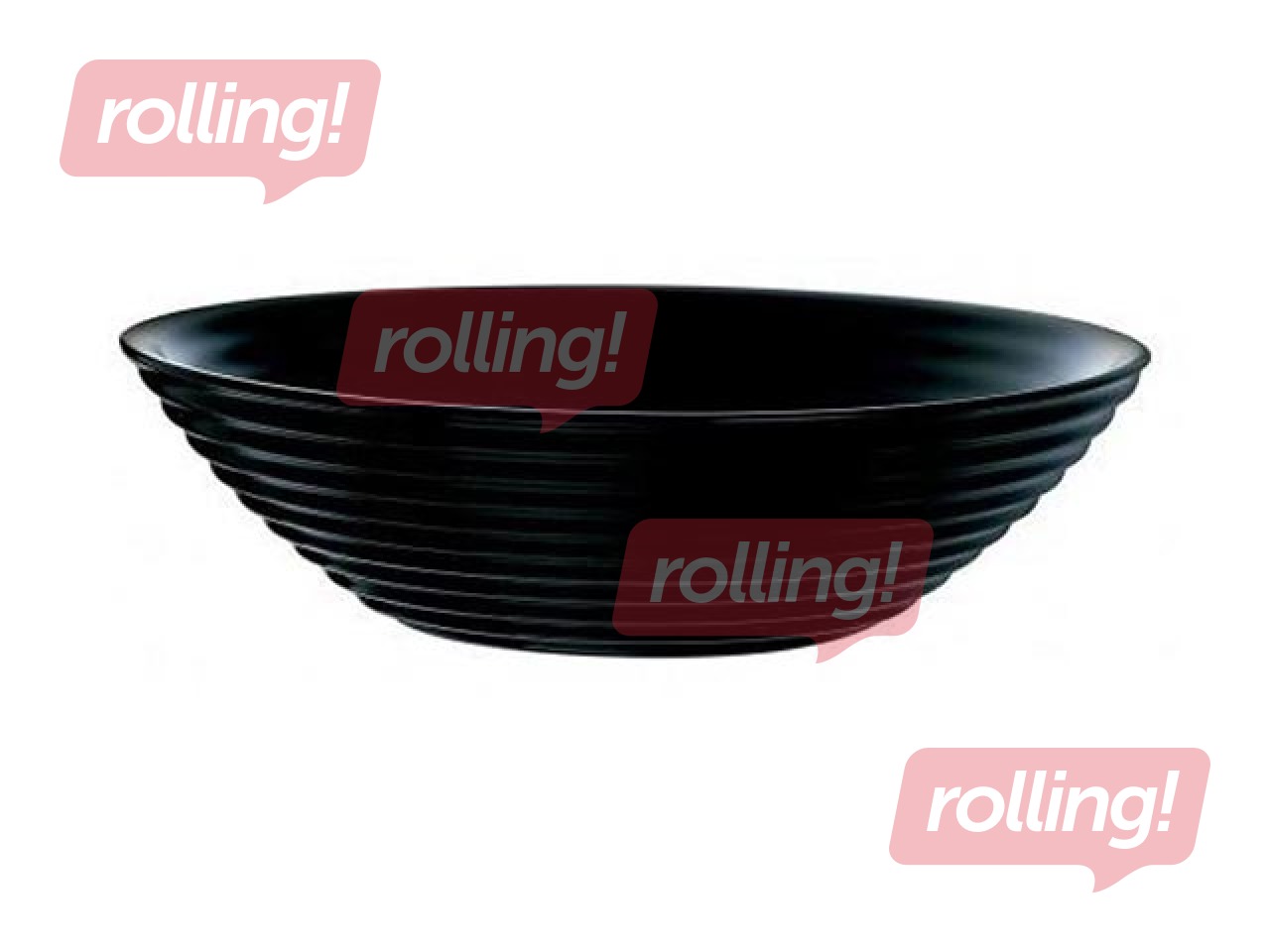 Salad bowl Harena, glass, 27cm, 3.1l , black