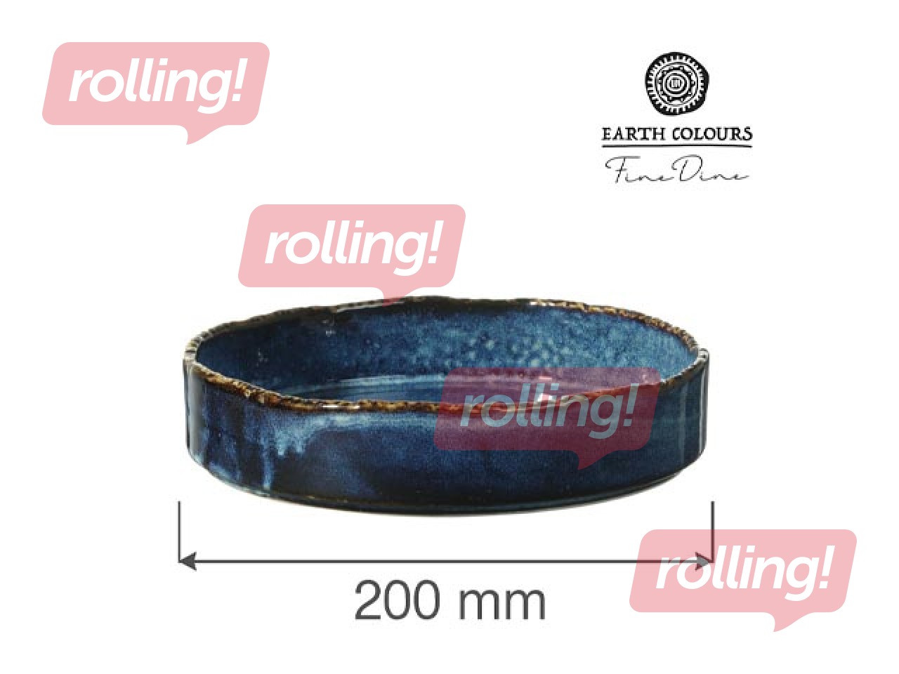 Šķīvis Eminence ar augsto malu, deserta, zils, 20cm