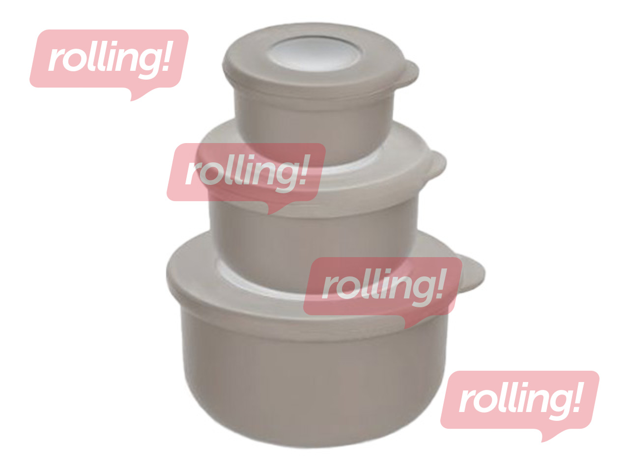 Bowl set with lids QLife, 3 pcs., 100+250+500ml