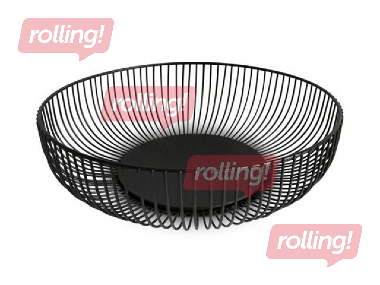 Basket Kitchisimo, for fruits, black, metal, Ø28x7.5cm