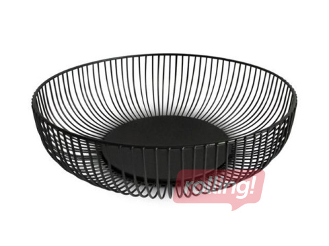 Корзина Kitchisimo для фруктов, чёрная, металлическая, Ø28x7.5см
