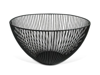 Basket Kitchisimo, for Fruits, Black, Metal, Ø25x14cm