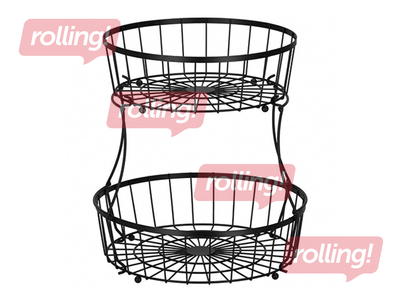 Augļu grozs Springos, metāla, melns, Ø32.5x30cm