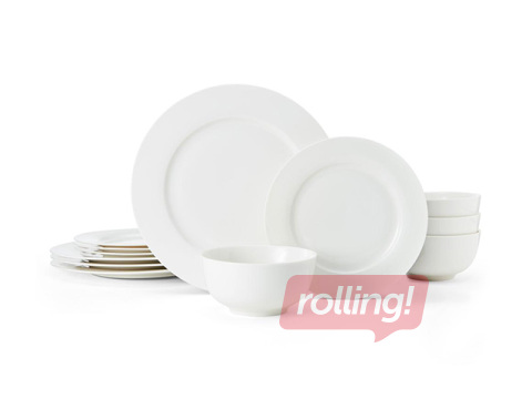 Pusdienu servīze Mikasa Egret, balta, 4 personām