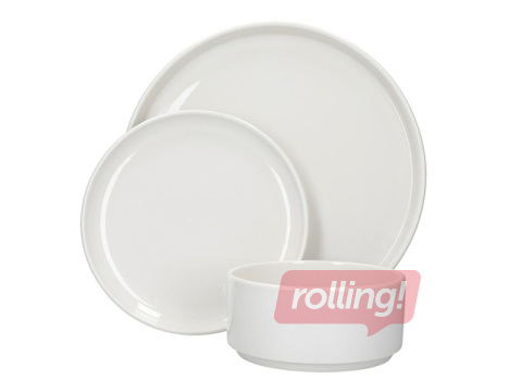 Pusdienu servīze Mikasa Camberlie, porcelāna, balta, 4 personām