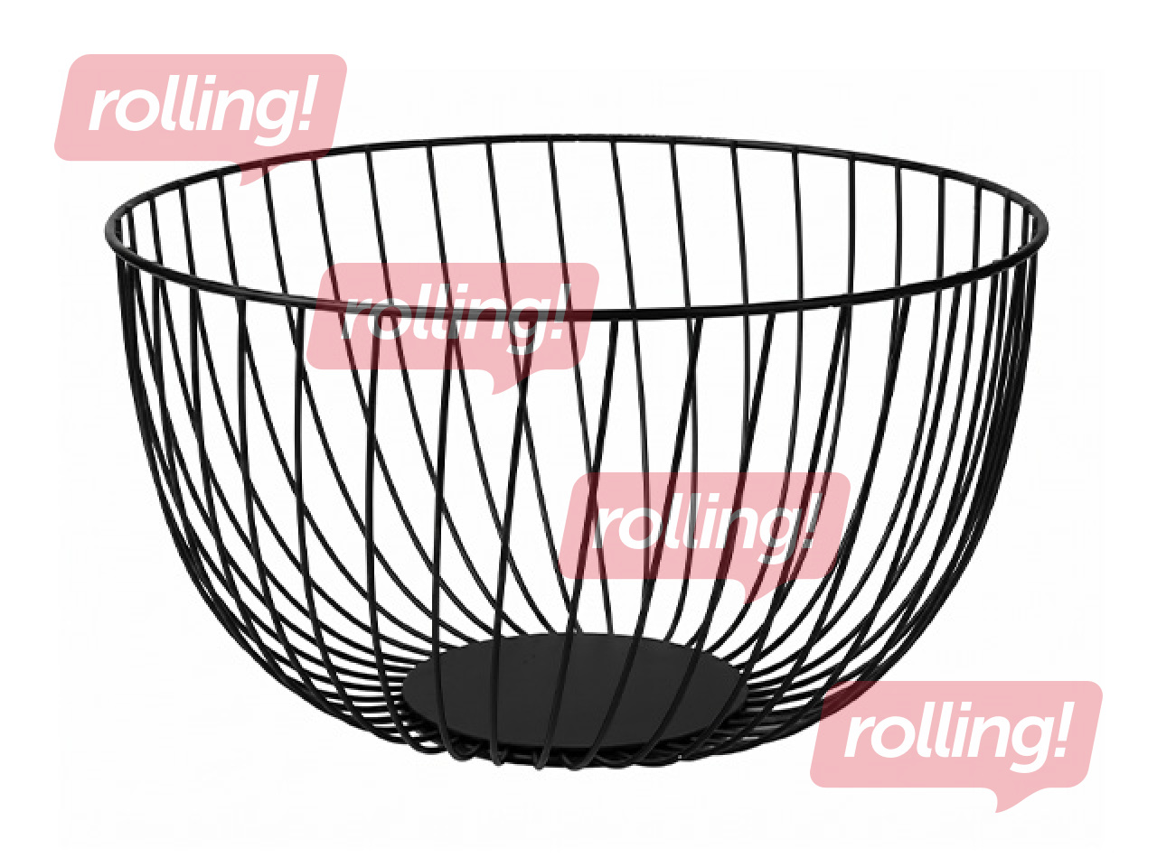 Fruit basket Kitchisimo, metal, black, Ø25x14cm