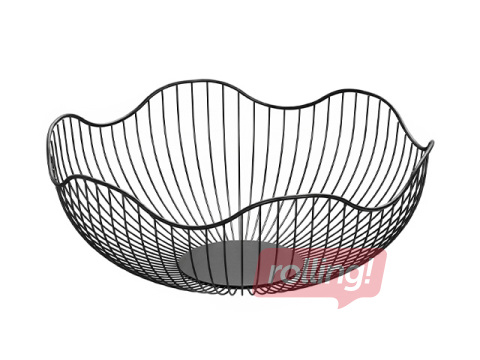 Fruit basket Kitchisimo, metal, black, Ø28.5x10cm