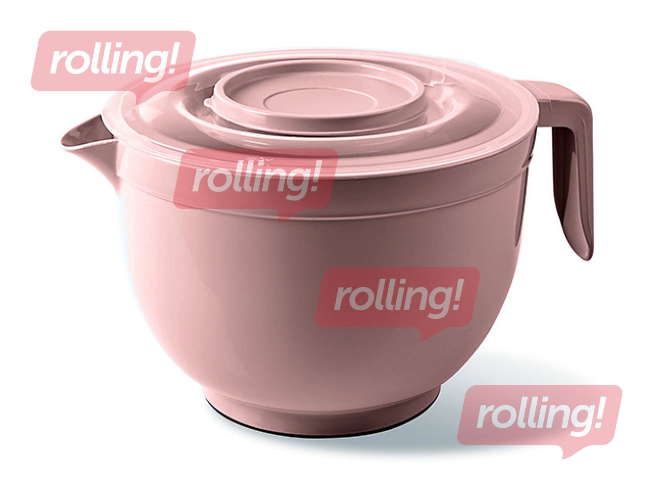 Mixing bowl with lid, pink, 3l