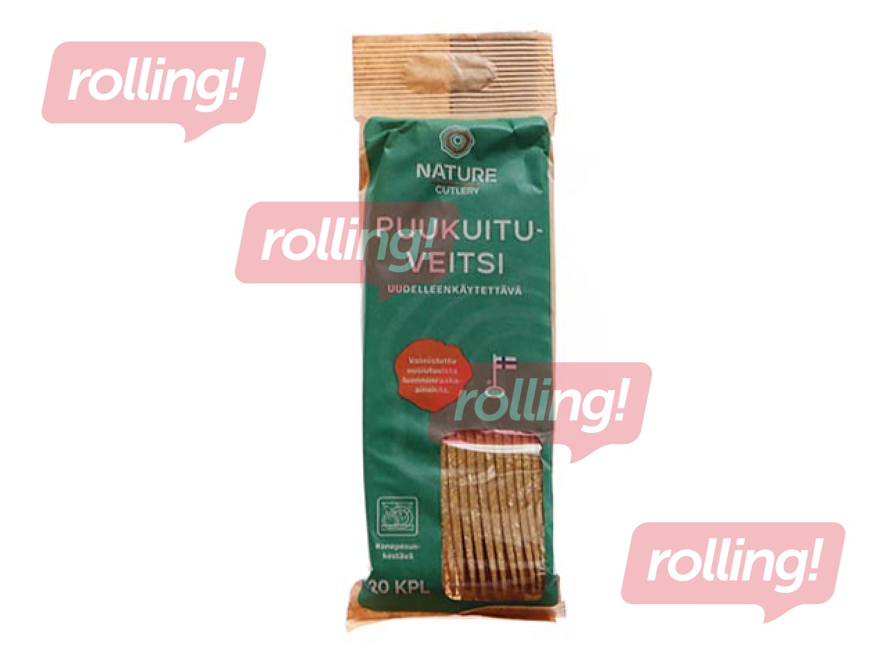 Kokšķiedras naži Nature Line, atkārtoti lietojami, 170 mm, 20 gab., brūni