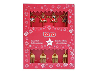 Magustoidukahvlite komplekt Toro, Jõulutähed, 4 tk