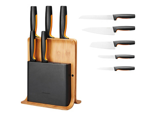 Набор ножей Fiskars с подставкой, 5 шт.