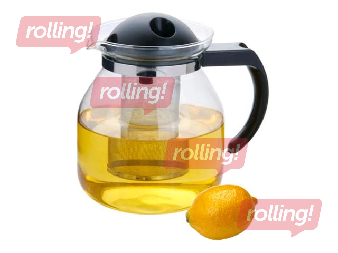 Tējkanna Cromer, stikla ar metāla sietiņu, 1.5L