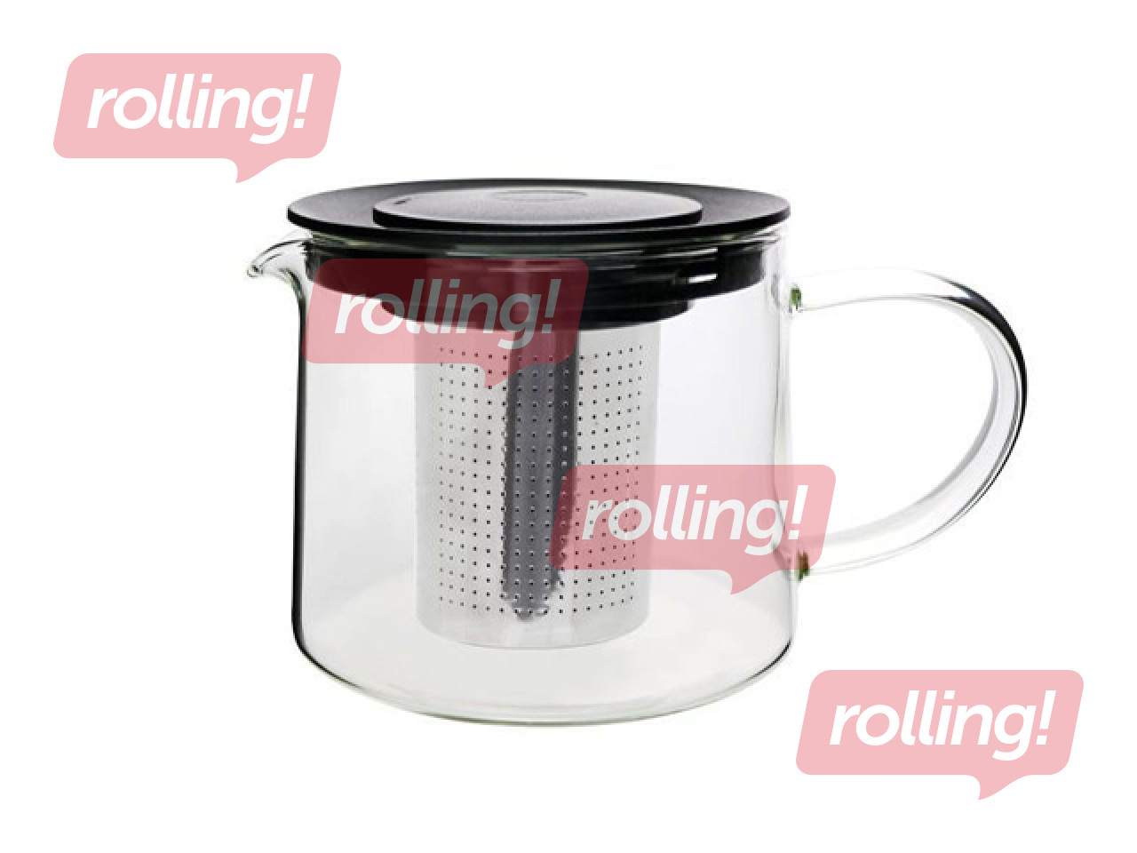 Tējkanna Kitchisimo, stikla ar tērauda sietiņu, 0.6l