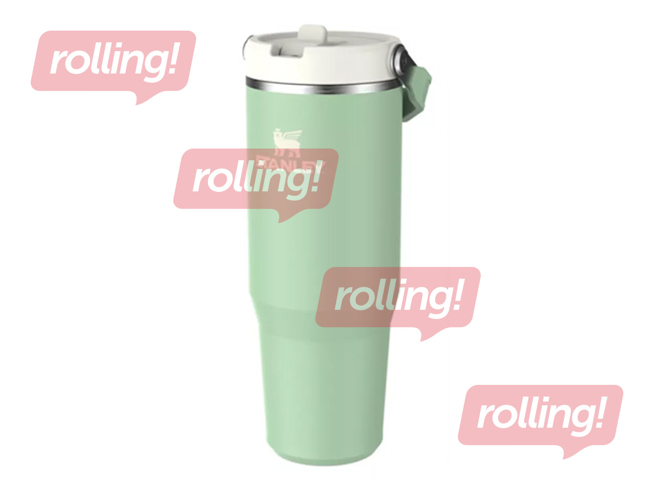 Termokrūze ar salmiņu Stanley, The IceFlow Flip Straw Tumbler, gaiši zaļa, 0.89l