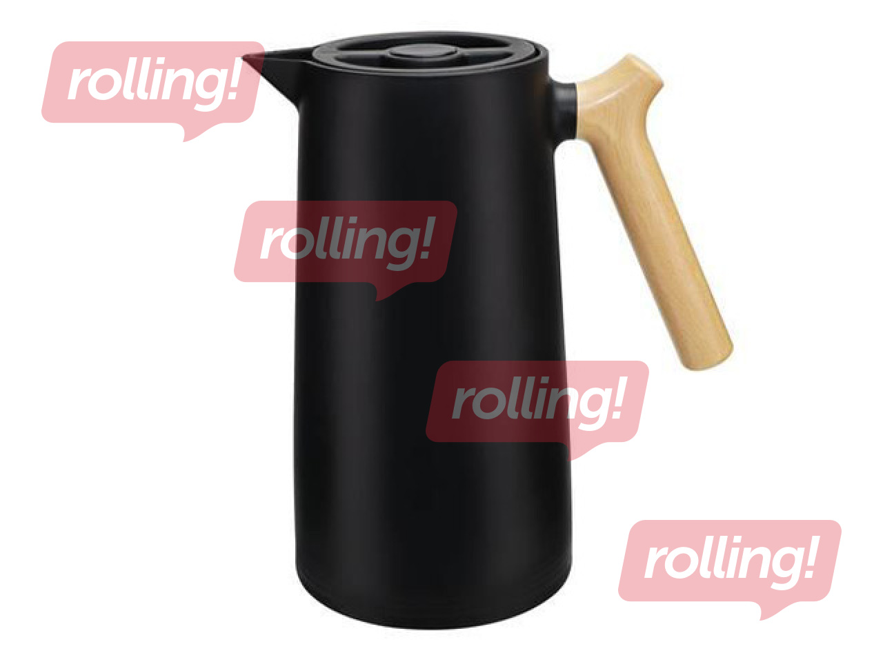 Thermal Mug, Glass-Plastic, Black, 980ml