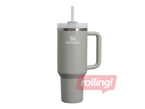 Termokrūze Stanley, Quencher H2.0​ Flowstate, ar salmiņu, gaiši pelēka, 1.18l