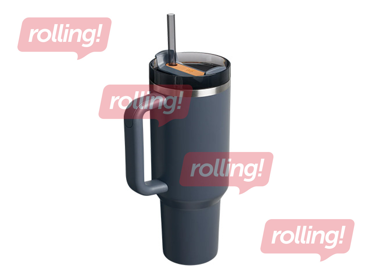 Termokrūze Stanley, Quencher H2.0​ Flowstate, ar salmiņu, pelēka, 1.18l