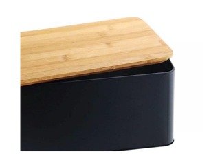 Maizes kaste MPL Consulting, ar bambusa dēlīti, metāla, melna