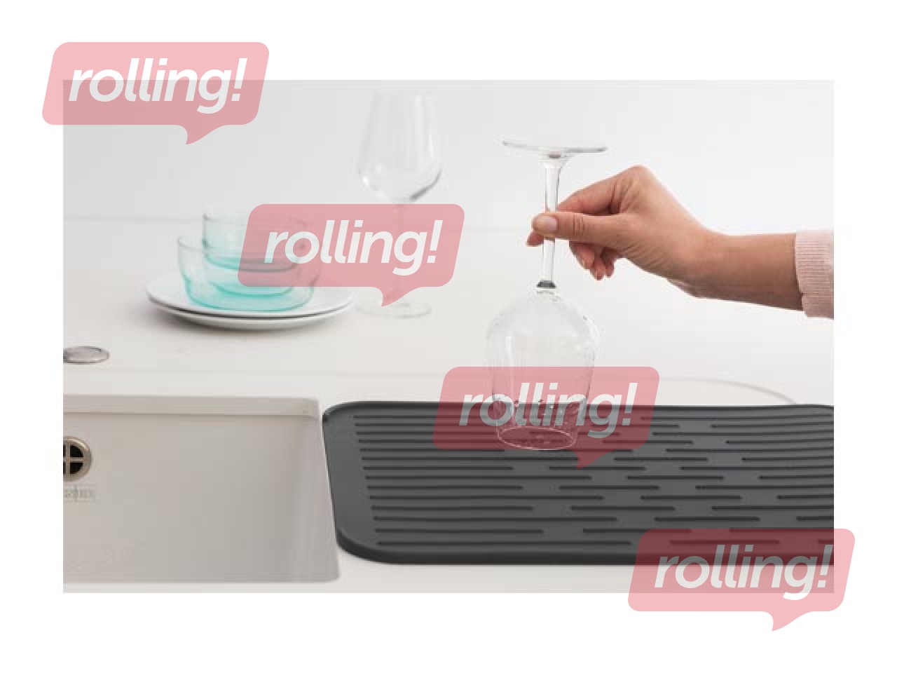 Silikoonist nõude kuivatusalus SinkSide, tumehall, 33×44cm