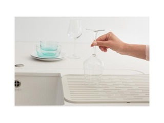 Trauku žāvēšanas paliktnis SinkSide, silikona, gaiši pelēks, 44x33cm