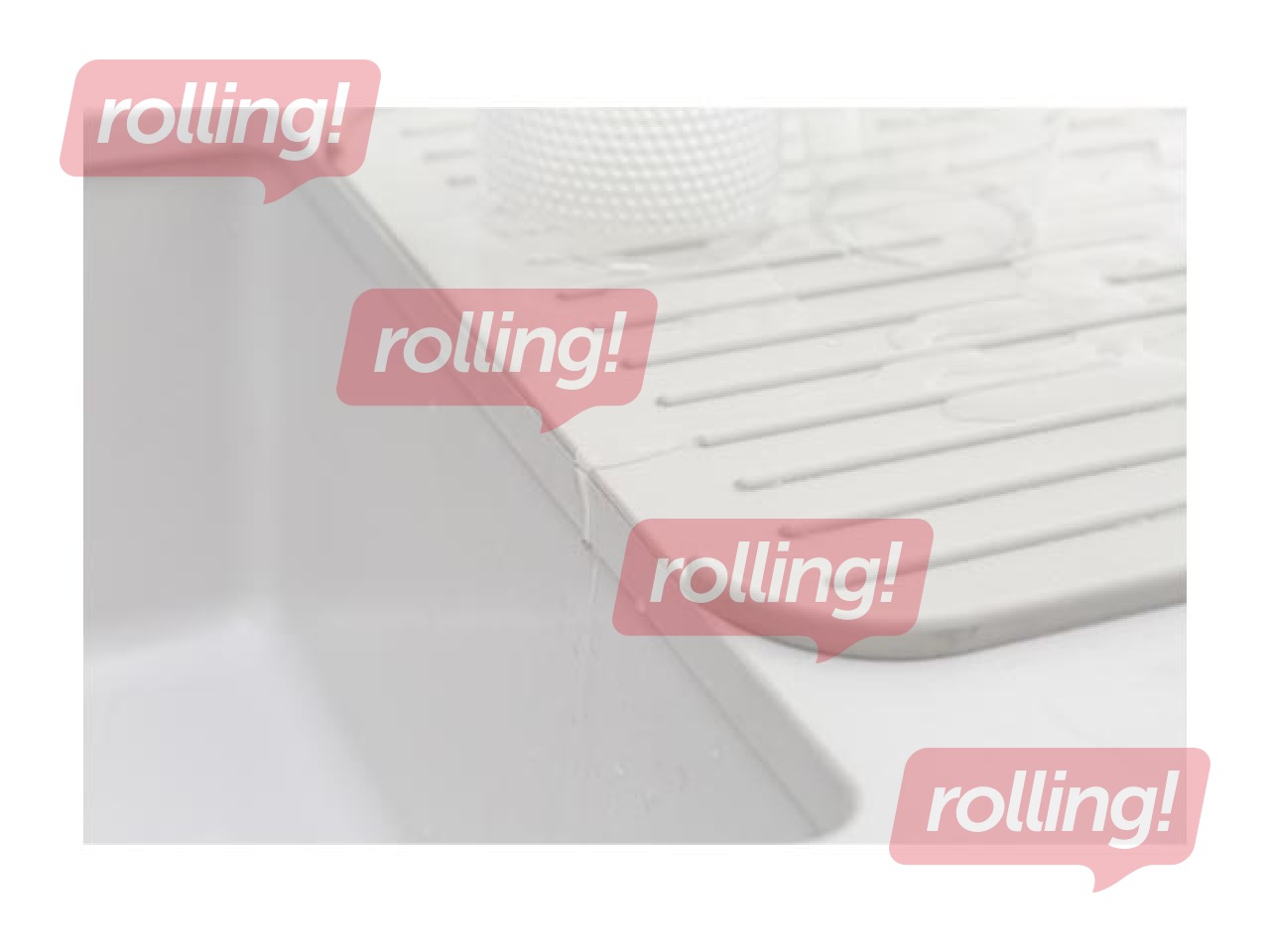 Trauku žāvēšanas paliktnis SinkSide, silikona, gaiši pelēks, 44x33cm