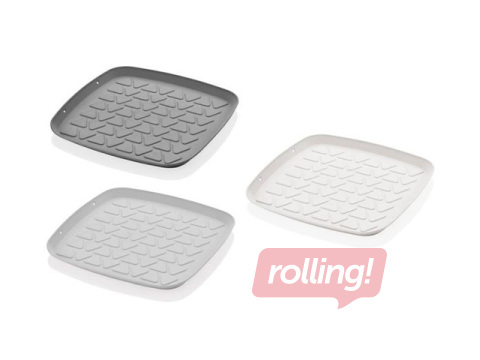 Paliktnis QLux, plastmasa, pelēks, 35x35cm