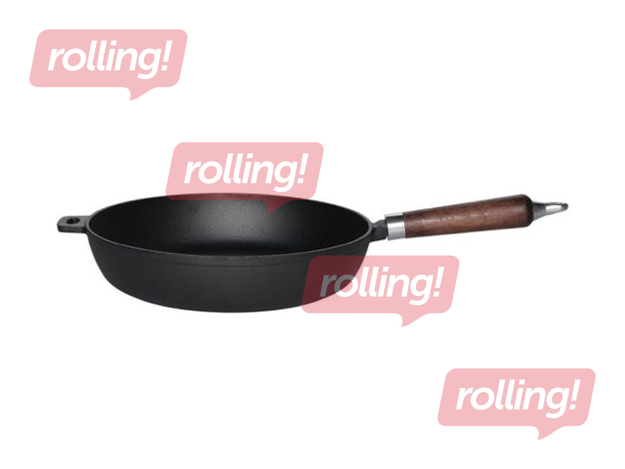 Сковорода Maku, чугунная с деревянной ручкой, Ø28см