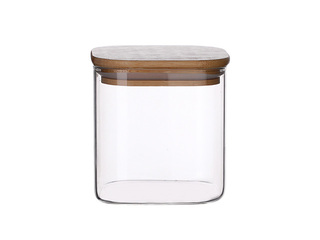 Storage container with bamboo lid, square, 0.81l