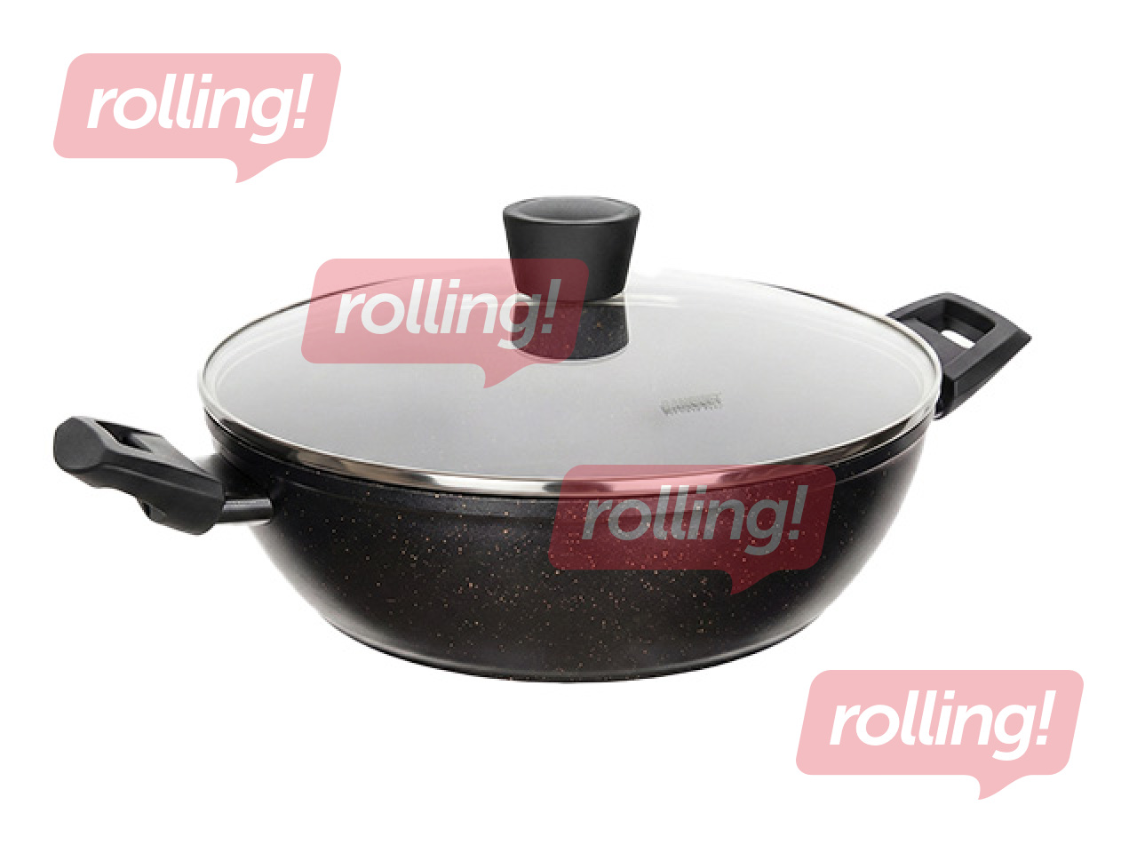 Paella pan Galaxy Granite, with lid, aluminium, Ø28cm