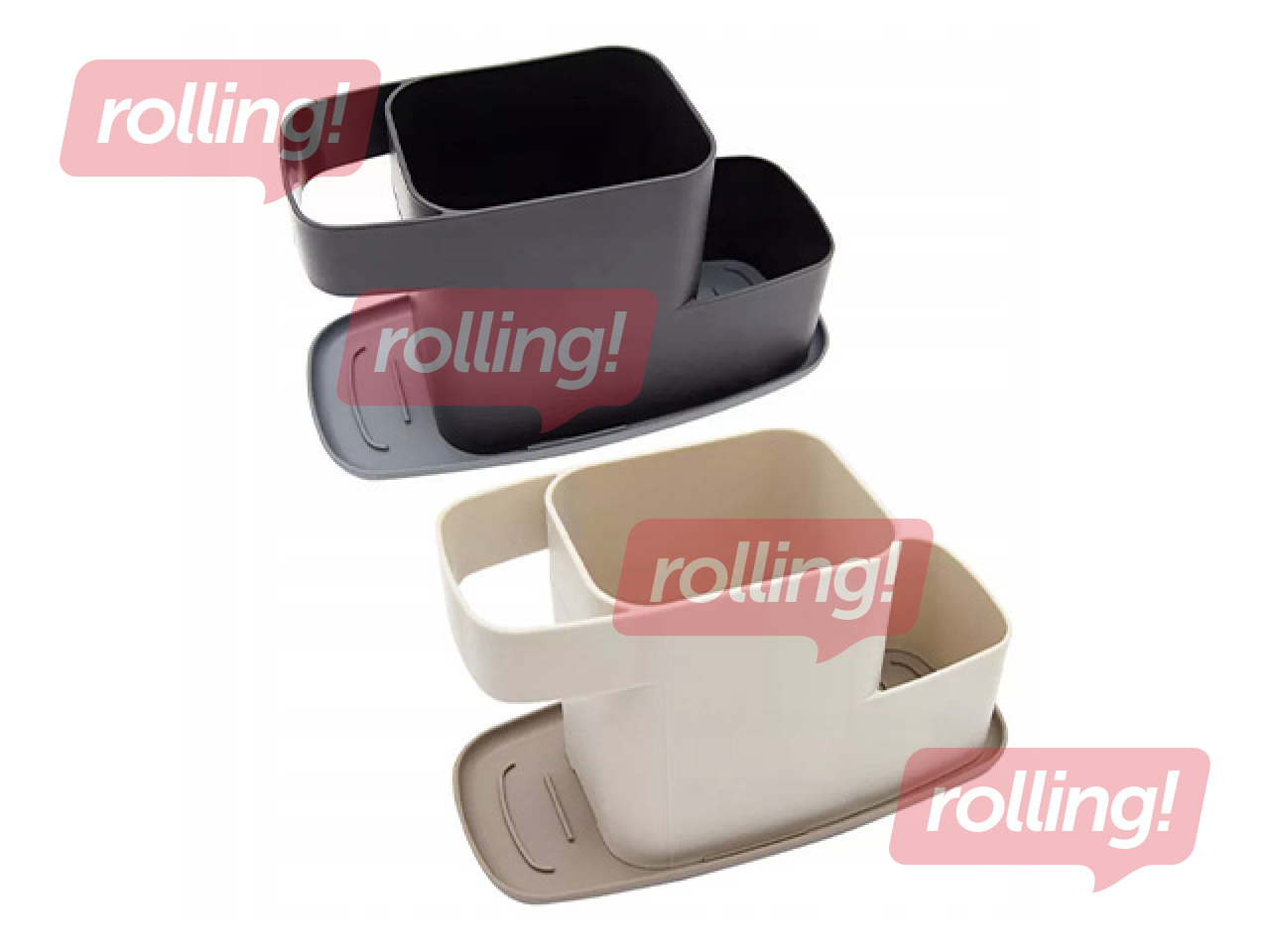 Turētājs Qlux, švammei, birstītei un mazgāšanas līdzeklim, dažādas krāsas, 21.7x10.3x12.5cm