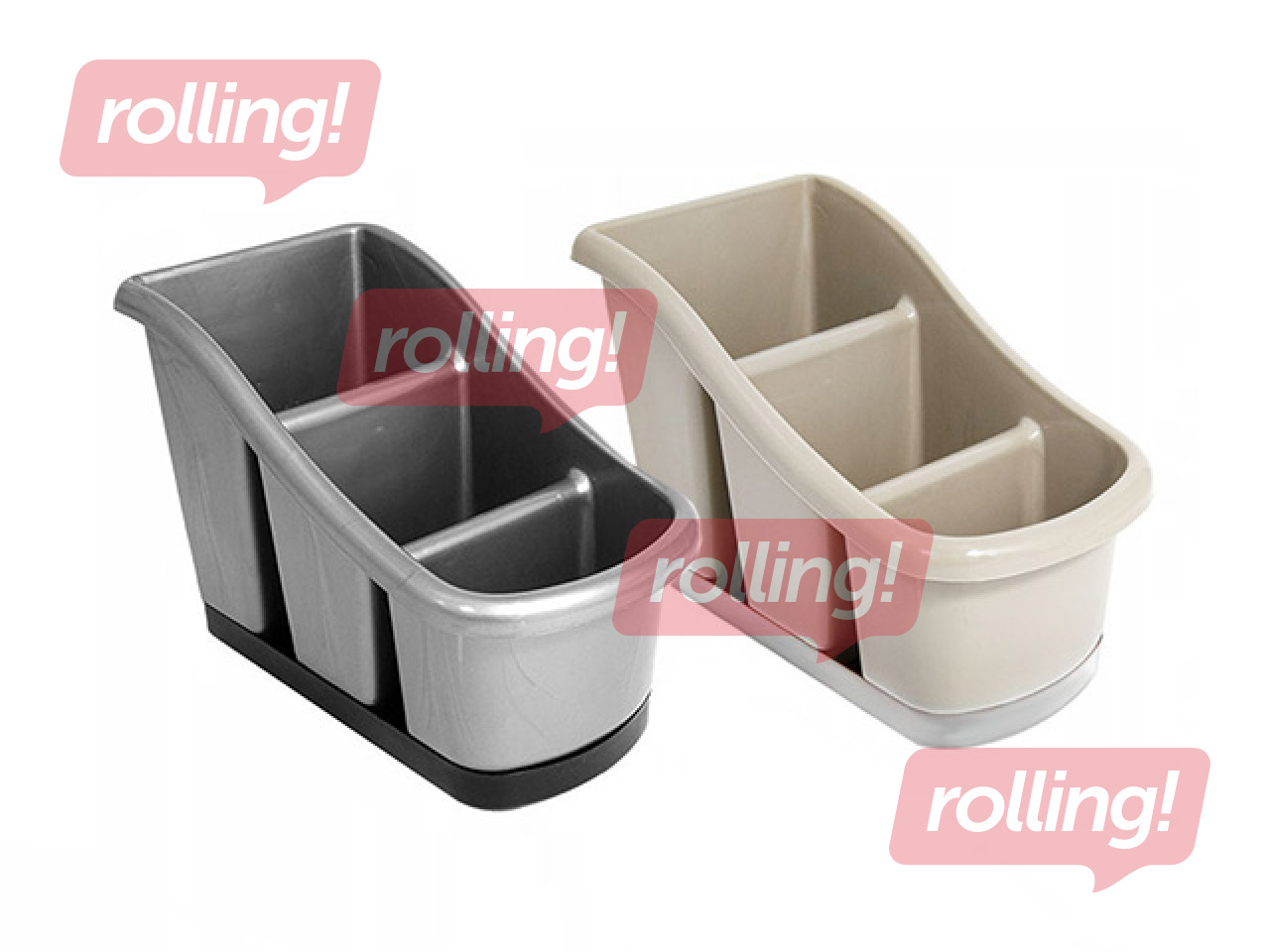 Galda piederumu turētājs Dunyaplastik, ar paplāti, dažādas krāsas