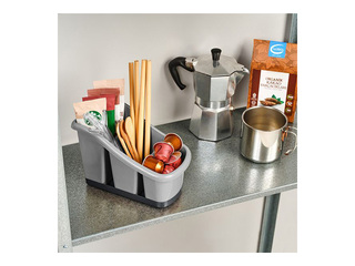 Galda piederumu turētājs Dunyaplastik, ar paplāti, dažādas krāsas