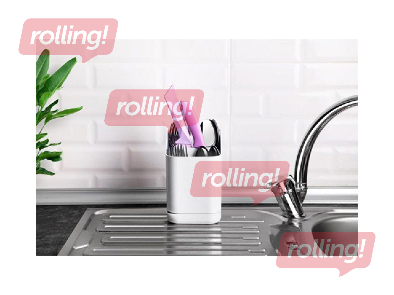 Galda piederumu turētājs Emhouse, ar paplāti, dažādas krāsas